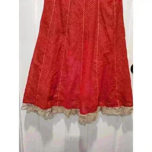 Unbranded Indian Traditional Red Dress Short Sleeve Jewel Embroidered Size Small - Picture 6 of 7